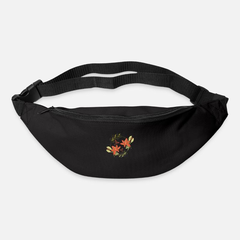 Lilienblüten - Gürteltasche - Schwarz