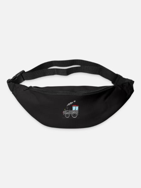 Kinderzug Eisenbahn grau - Gürteltasche - Schwarz