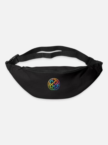 A Celtic knot in rainbow colors - Bum bag - black