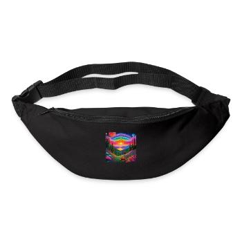 psychedelisches trippy Traumwelt-Design - Gürteltasche - Schwarz - Vorne