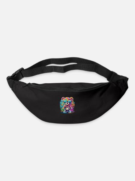 Ours en peluche Grafitti - Sac banane - noir