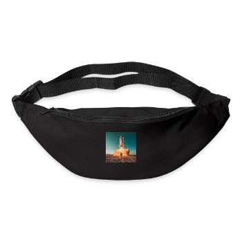 astronaut with rocket - Bum bag - black - Front
