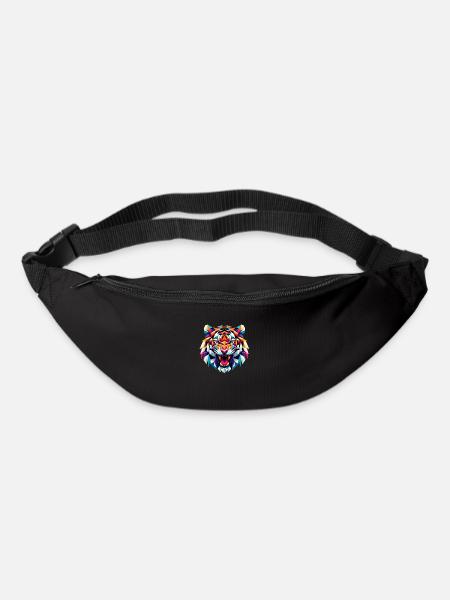 Illustration of a vibrant tiger logo - Bum bag - black