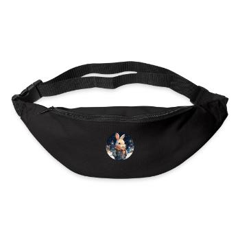 Lapin des neiges câlin - Sac banane - noir - Devant