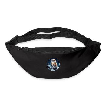 Uhu in Winternacht - Gürteltasche - Schwarz - Vorne