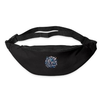 Plume steampunk et plume plume Illustration - Sac banane - noir - Devant