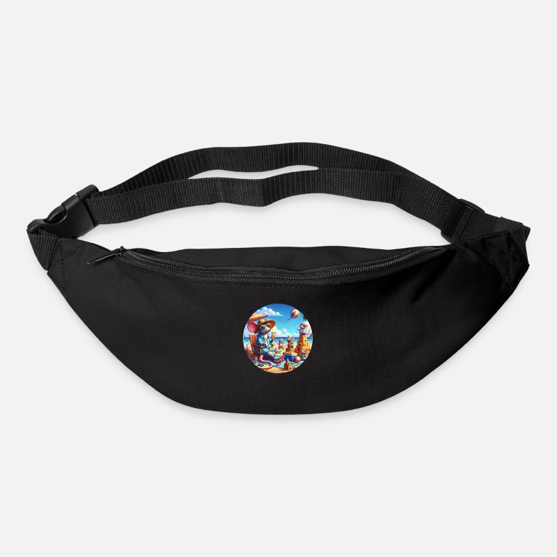 Rats sur la plage - Sac banane - noir