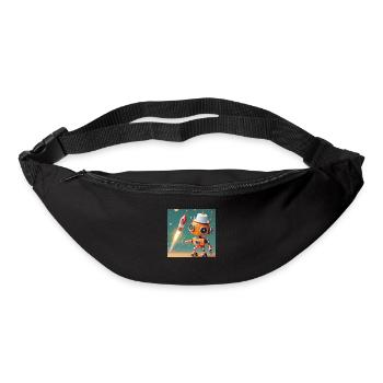 robot –is launching New Year's Eve rockets - Bum bag - black - Front