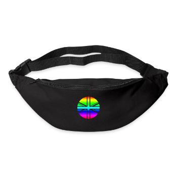 round UK Union Jack flag rainbow mod - Bum bag - black - Front