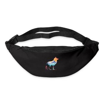 Wolf silhouette landscape art deco - Bum bag - black - Front