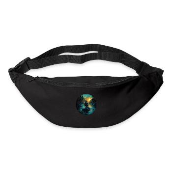 Fishing in the wilderness at sunset - Bum bag - black - Front