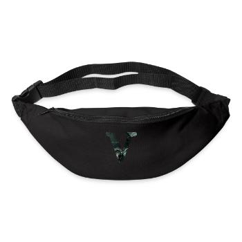 Grün marmorierter V-Buchstabe - Gürteltasche - Schwarz - Vorne