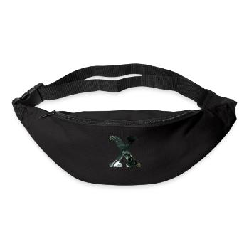 Lettre x marbré vert - Sac banane - noir - Devant