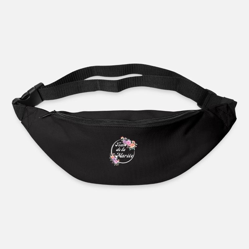 Team de La mariée floral rose-idée cadeau Evjf - Sac banane - noir