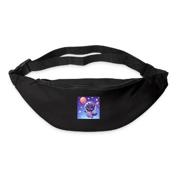 Space Kitty with balloon in space - Bum bag - black - Front