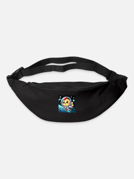 Poussin de l’espace avec costume d’astronaute dans l’espace - Sac banane - noir