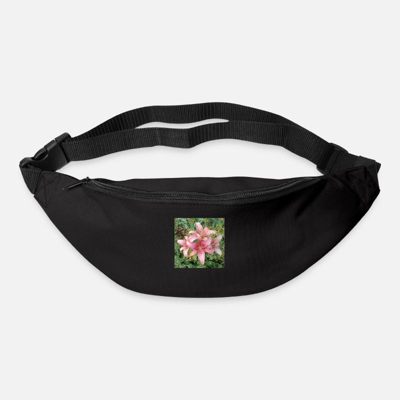 LIGHT ROSE LILIES - Bum bag - black