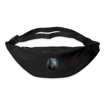 Buntes grafisches Eulendesign für Eulenfans - Gürteltasche - Schwarz - Vorne