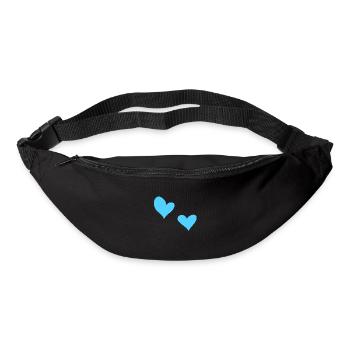 zwei Herzen Herz Symbol Liebe blau - Gürteltasche - Schwarz - Vorne