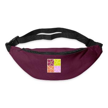 Motif de fleurs - Sac banane - bordeaux  - Devant