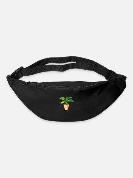 Pflanze grün Topfpflanze Blätter - Gürteltasche - Schwarz