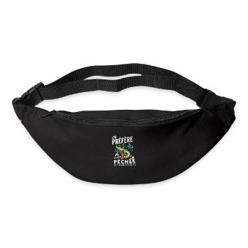 je préfère pêcher que d'entendre vos conneries - Sac banane - noir - Devant