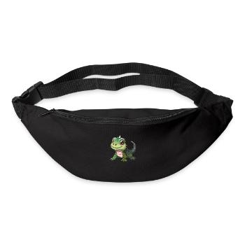 Niedlicher Lächelnder Baby Drache - Gürteltasche - Schwarz - Vorne