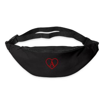 Roter Herz-Buchstabe - Gürteltasche - Schwarz - Vorne