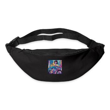 80s anime girl calming high quality fashion print - Bum bag - black - Front