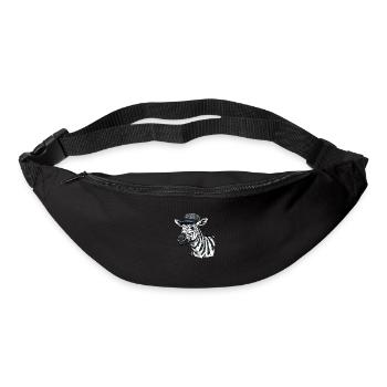 Süßes Zebra mit Mütze - Gürteltasche - Schwarz - Vorne