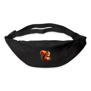 Süßes Eichhörnchen Kleiner König Des Waldes - Gürteltasche - Schwarz - Vorne