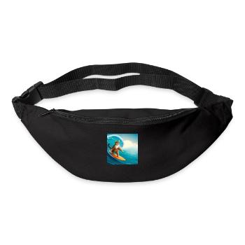 Surfing in Style: Cat on a Surfboard - Bum bag - black - Front