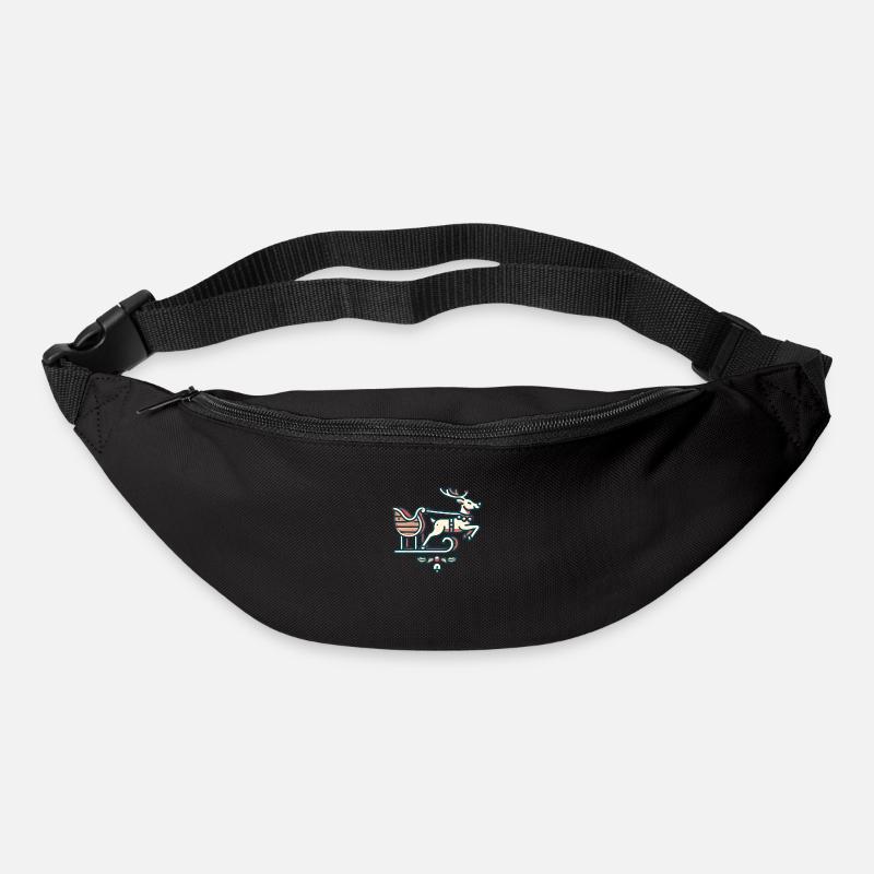 Rentier am Schlitten - Gürteltasche - Schwarz