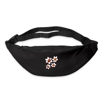 4 Marguerites Blanches Fleurs Printemps Été Fleurs - Sac banane - noir - Devant