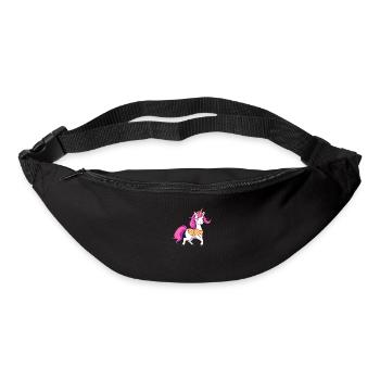 Verspieltes Einhorn in Pink & Gelb - Gürteltasche - Schwarz - Vorne