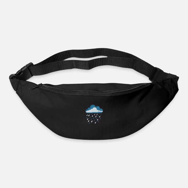 Nuage de pluie brodé - Sac banane - noir