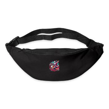Le Père Noël chevauche le renne Rudolph - Sac banane - noir - Devant