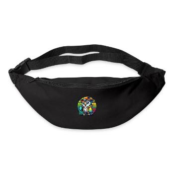 Singende Cowboy Eule mit Cowboyhut - Gürteltasche - Schwarz - Vorne
