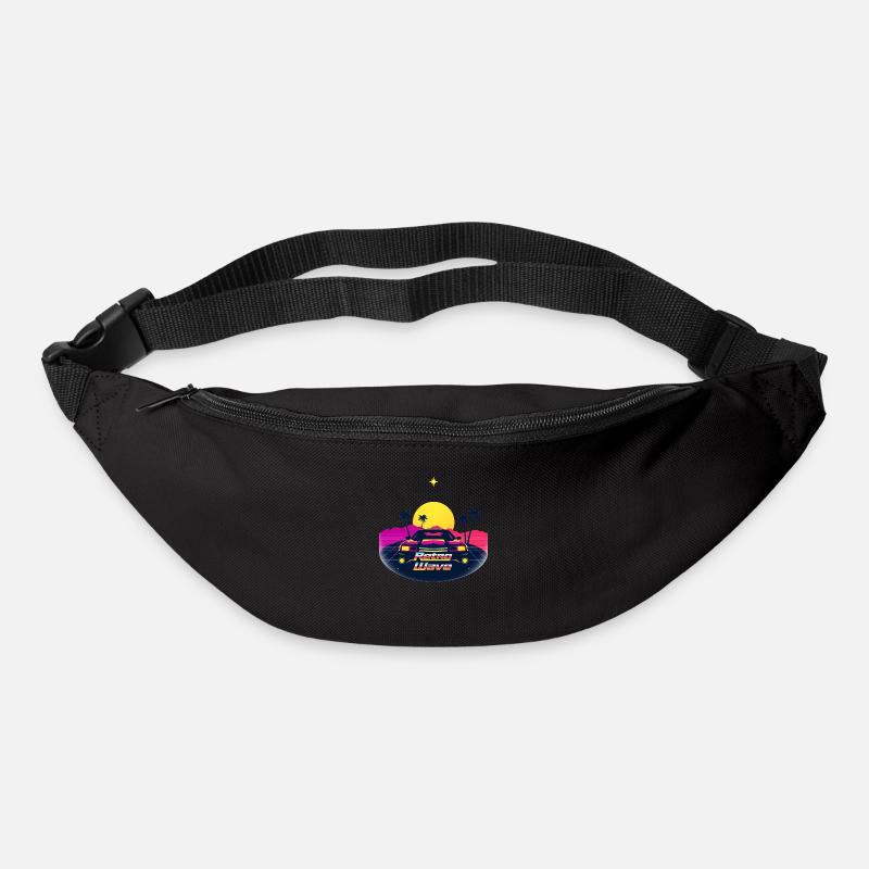 “Retro Wave” Sunset Graphic - Sac banane - noir