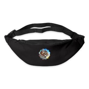 KI-Design Katzenbild mit kunstvollem Mandala Motiv - Gürteltasche - Schwarz - Vorne
