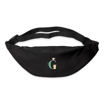 Lettre g vert animaux jungle - Sac banane - noir - Devant