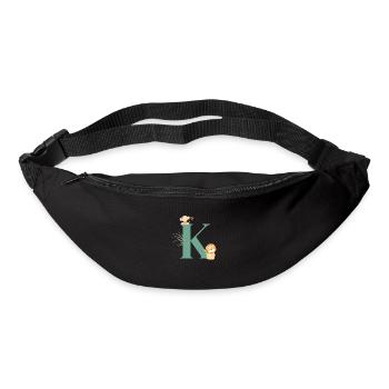 Lettre k vert animaux jungle - Sac banane - noir - Devant