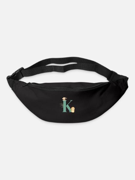 Buchstabe k grüne Dschungeltiere - Gürteltasche - Schwarz