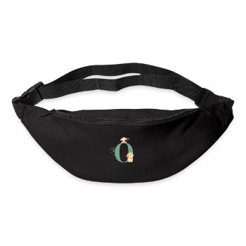 Lettre o vert animaux jungle - Sac banane - noir - Devant
