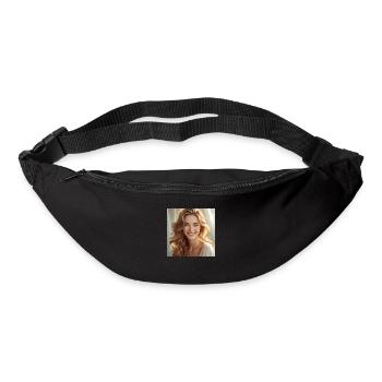 Schönes Mädchen mit glänzendem Haar - Gürteltasche - Schwarz - Vorne