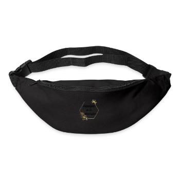 Équipe de la Mariée doré floral - Sac banane - noir - Devant
