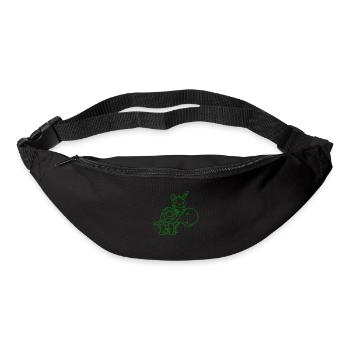 Lapin Grande Tortue Géante Chevauchant Ondulant Mignon - Sac banane - noir - Devant