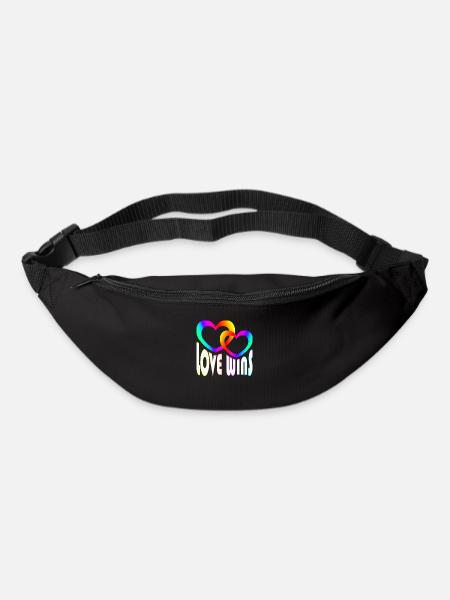 Rainbow Colorful Hearts - Love Wins - Bum bag - black