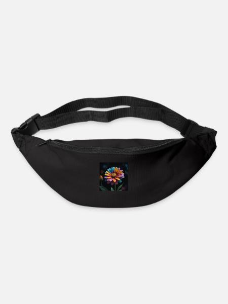 Bunte Blume - Gürteltasche - Schwarz