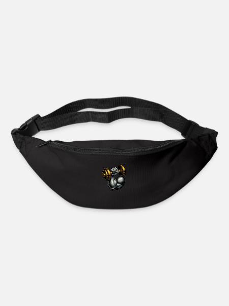Muscle Arm with Dumbbell – Gym Motivation - Bum bag - black